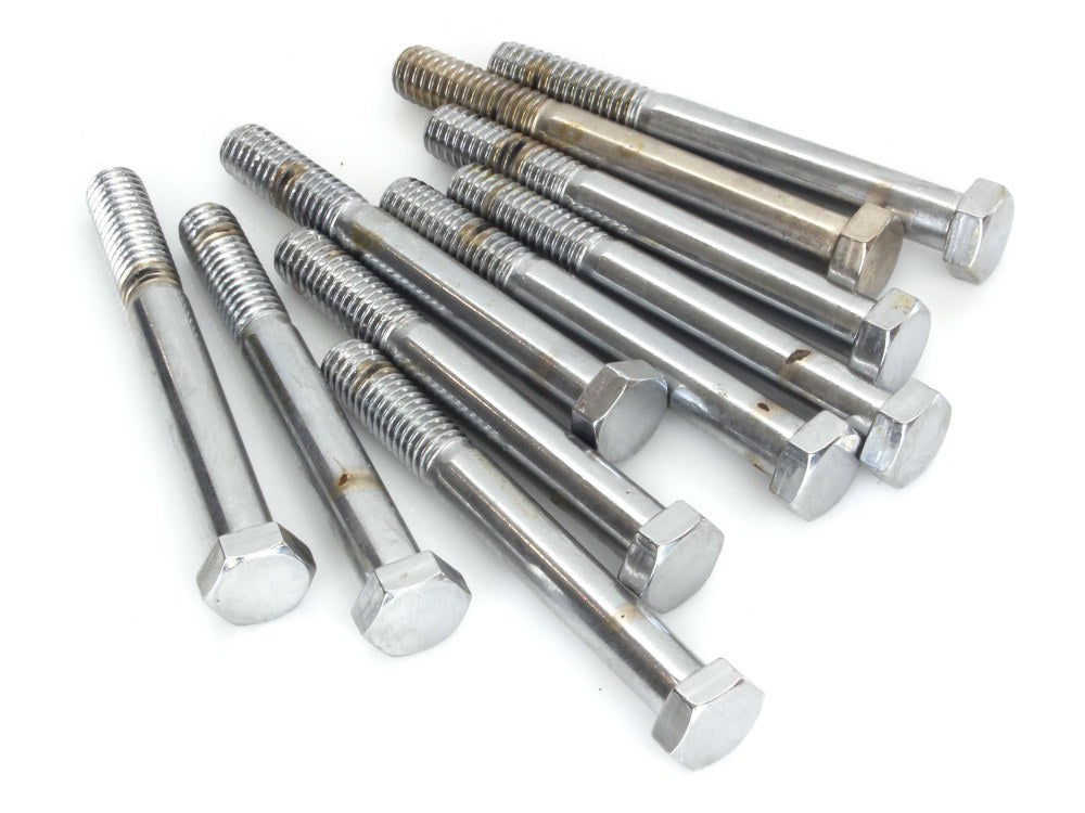 3/8-16 x 3-1/4in. UNC Hex Head Bolt - Chrome. Pack 10. - Colony Machine