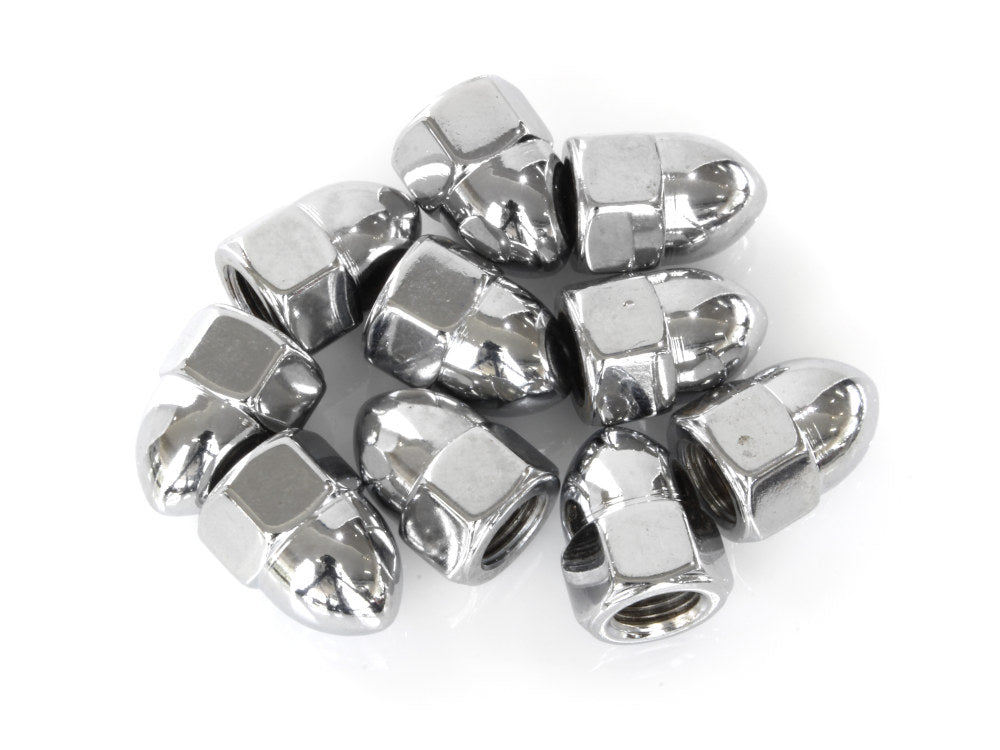 3/8-24 UNF Acorn OEM Style Nuts - Chrome. Pack 10. - Colony Machine