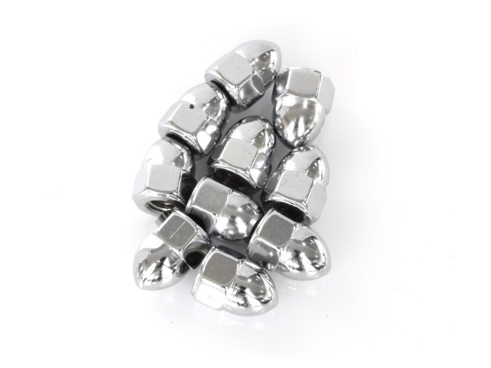 1/4-20 UNC Acorn OEM Style Nuts - Chrome. Pack 10. - Colony Machine