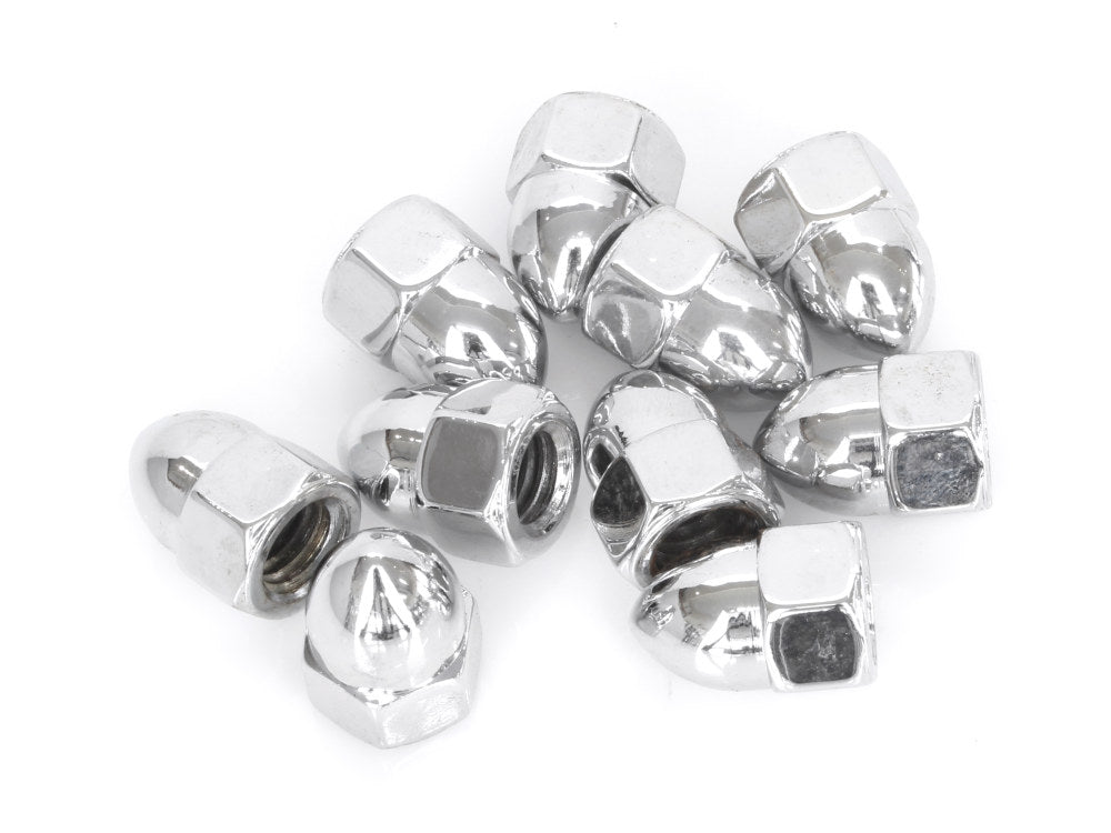 7/16-14 UNC Acorn OEM Style Nuts - Chrome. Pack 10. - Colony Machine