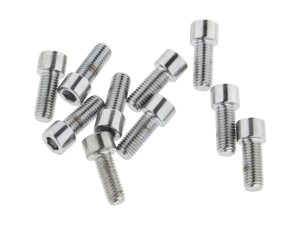 1/4-28 x 5/8in. UNF Polished Socket Head Allen Bolts - Chrome. Pack 10. - Colony Machine