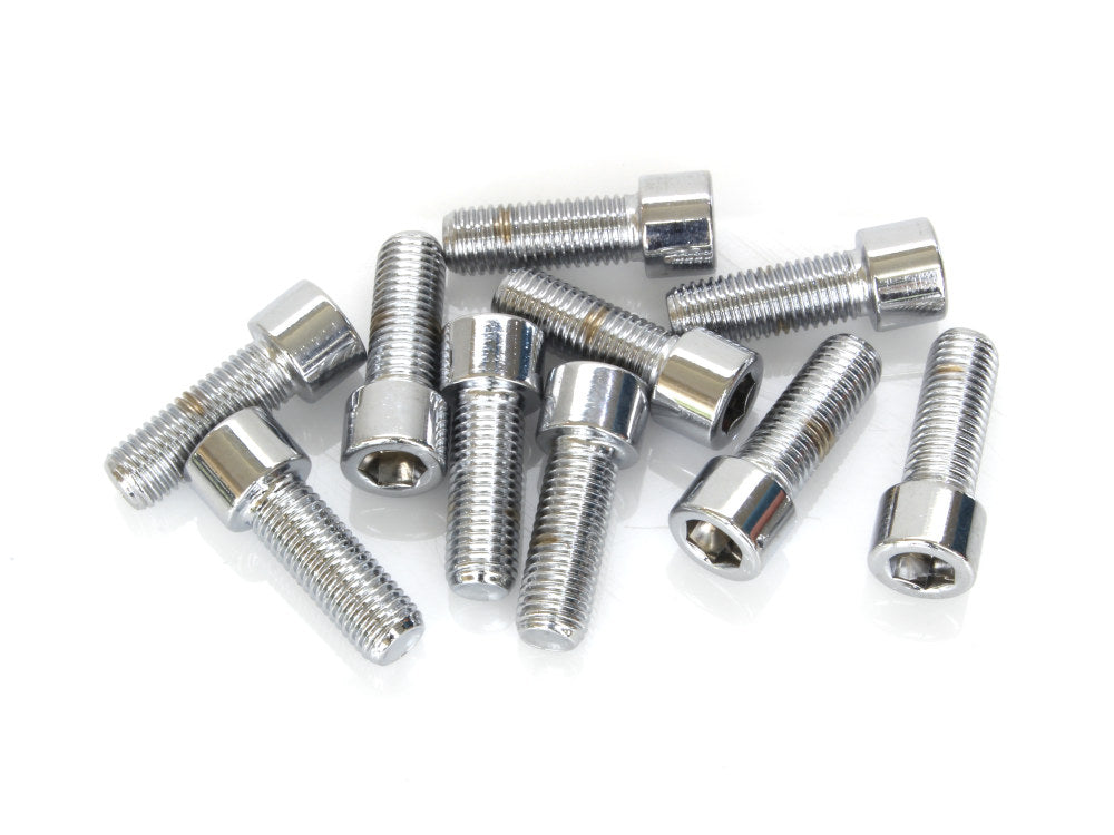 5/16-24 x 7/8in. UNF Polished Socket Head Allen Bolts - Chrome. Pack 10. - Colony Machine