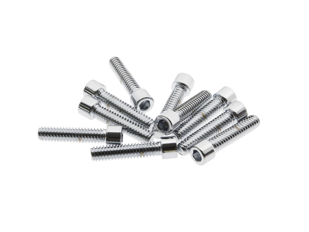 1/4-20 x 1-1/8in. UNC Polished Socket Head Allen Bolts - Chrome. Pack 10. - Colony Machine