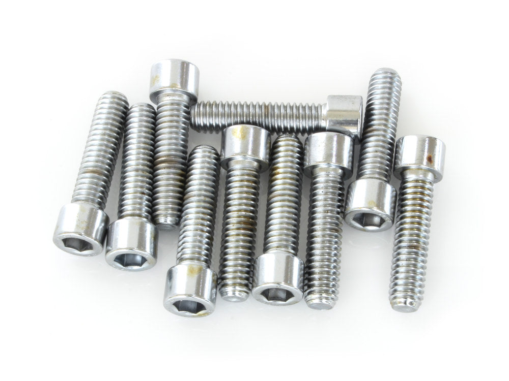 5/16-18 x 1-1/4in. UNC Polished Socket Head Allen Bolts - Chrome. Pack 10. - Colony Machine