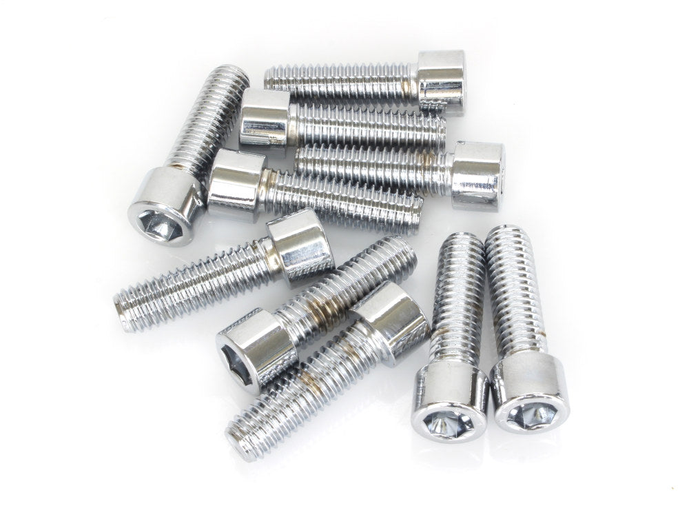 7/16-14 x 1-1/2in. UNC Polished Socket Head Allen Bolts - Chrome. Pack 10. - Colony Machine