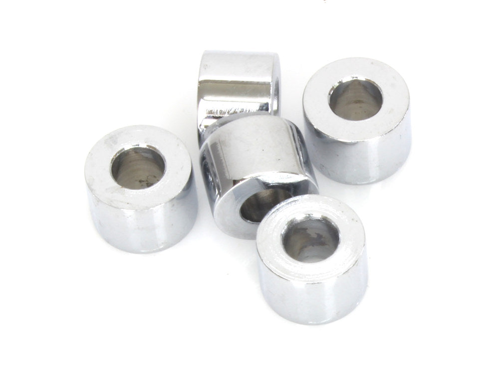 1/4in. ID x 3/8in. Wide Steel Spacers - Chrome. Pack 5. - Colony Machine