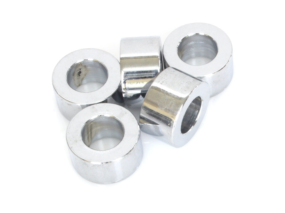 1/2in. ID x 1/2in. Wide Steel Spacers - Chrome. Pack 5. - Colony Machine