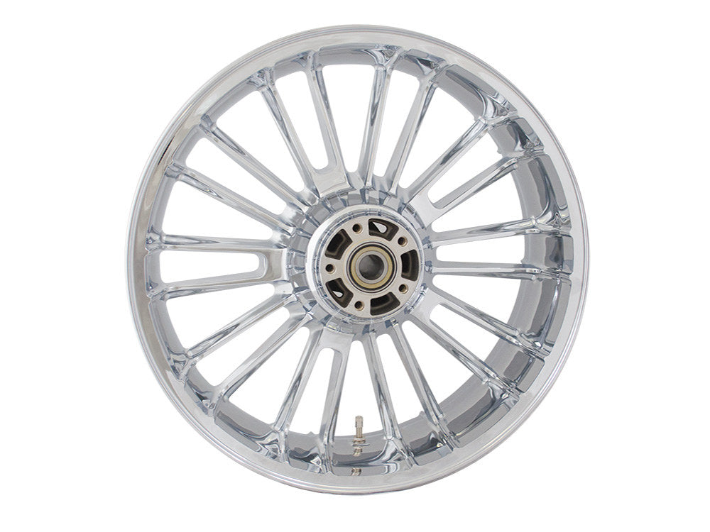 18in. x 5.50in. wide Atlantic 3D Wheel with Rear Hub - Chrome. Fits Touring 2009up with ABS - Coastal Moto