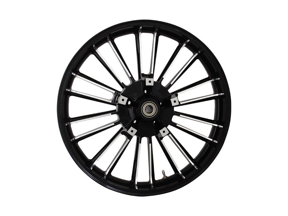 21in. x 3.50in. wide Atlantic 3D Wheel with Front Hub - Black Cut. Fits Touring 2008up with ABS - Coastal Moto