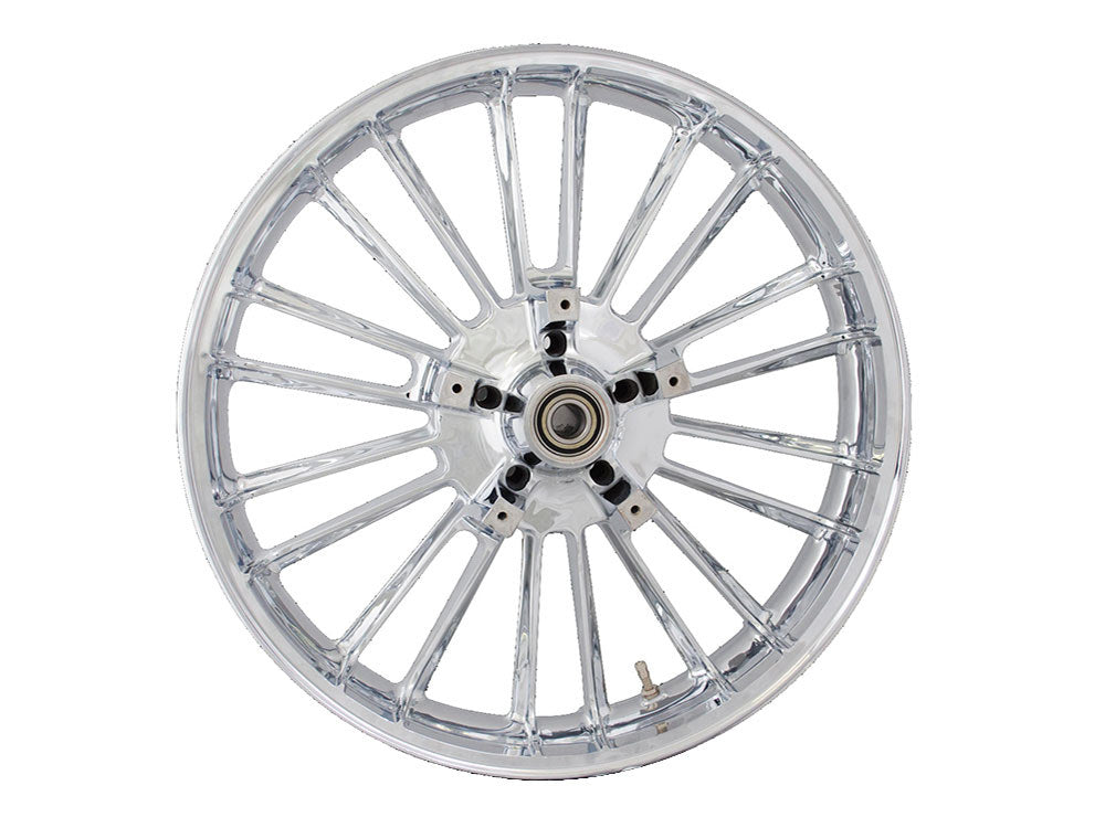 21in. x 3.50in. wide Atlantic 3D Wheel with Front Hub - Chrome. Fits Touring 2008up with ABS - Coastal Moto