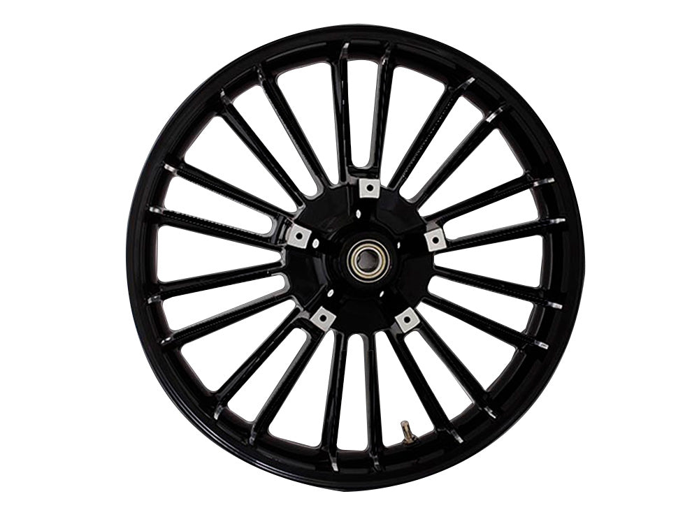 21in. x 3.50in. wide Atlantic 3D Wheel with Front Hub - Gloss Black. Fits Touring 2008up with ABS - Coastal Moto