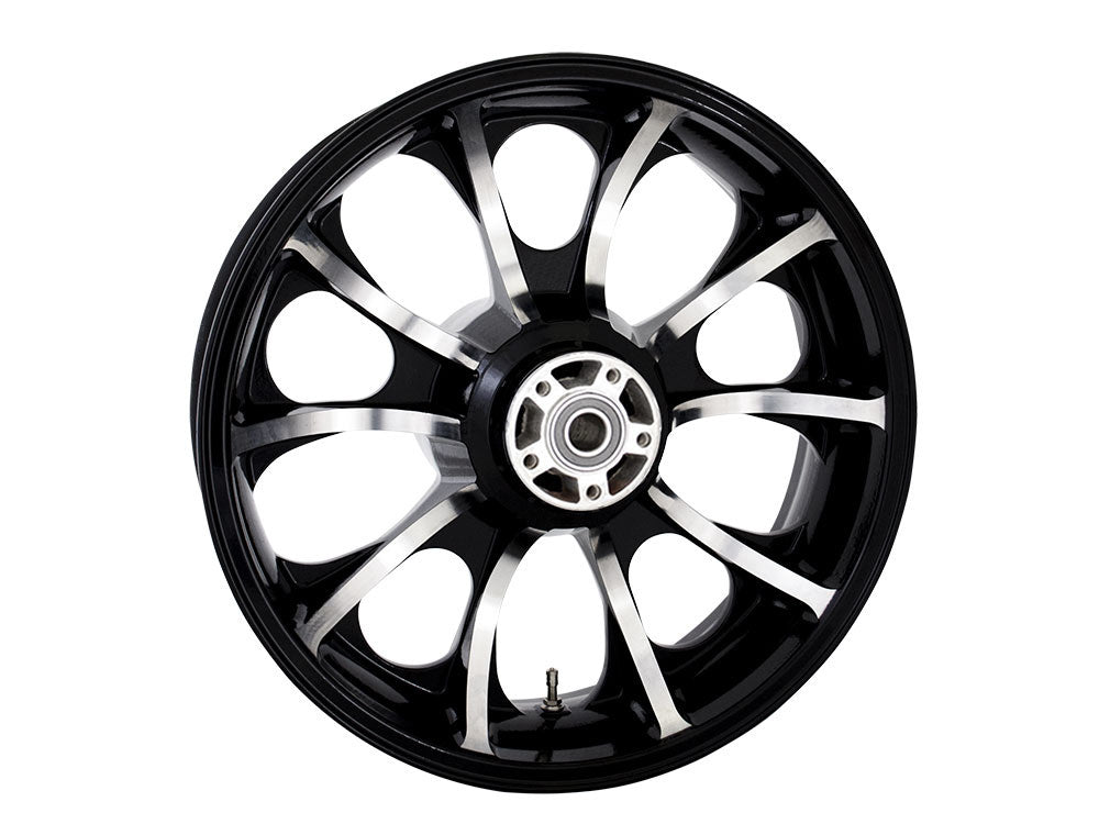 18in. x 5.50in. wide Largo 3D Wheel with Rear Hub - Black Cut. Fits Touring 2009up with ABS - Coastal Moto