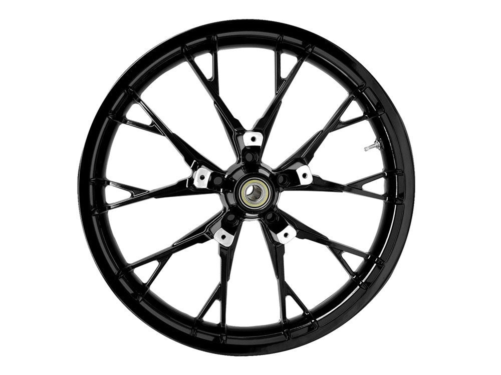 21in. x 3.50in. wide Marlin 3D Wheel with Front Hub - Gloss Black. Fits Touring 2008up with ABS - Coastal Moto