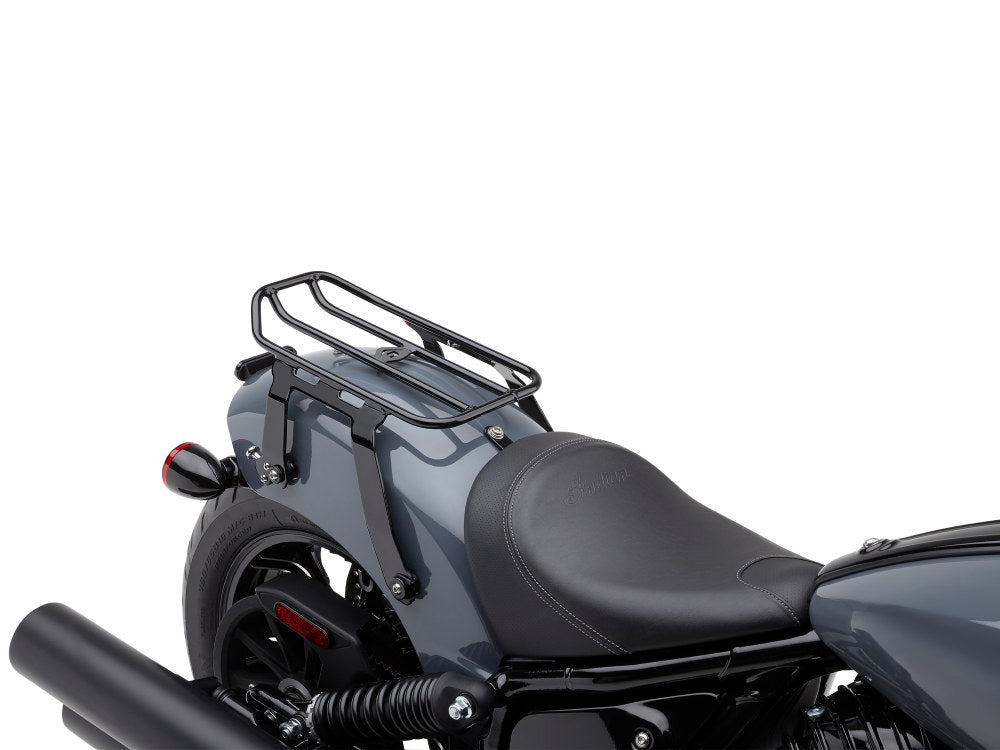 Quick Detachable Solo Seat Luggage Rack - Black. Fits Indian Cruiser 2022up - Cobra Exhaust