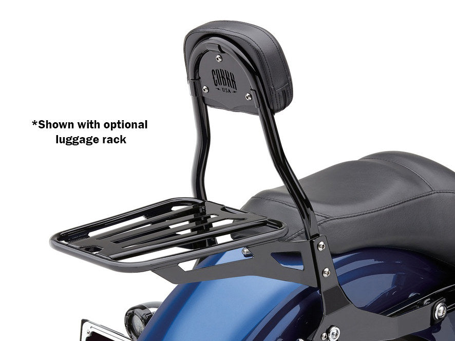 Short Quick Detachable Sissy Bar Kit - Black. Fits Dyna 2006-2017. - Cobra Exhaust