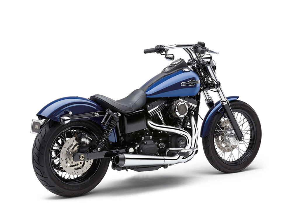 El Diablo 2-into-1 Exhaust - Chrome with Black End Cap. Fits Dyna 2006-2017. - Cobra Exhaust