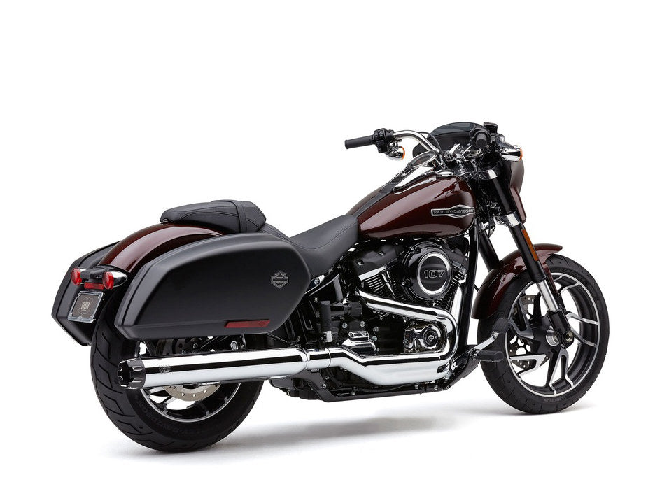 4in. NH Dual Cut Slip-On Muffler - Chrome with Black End Cap. Fits Sport Glide 2018-2024 - Cobra Exhaust