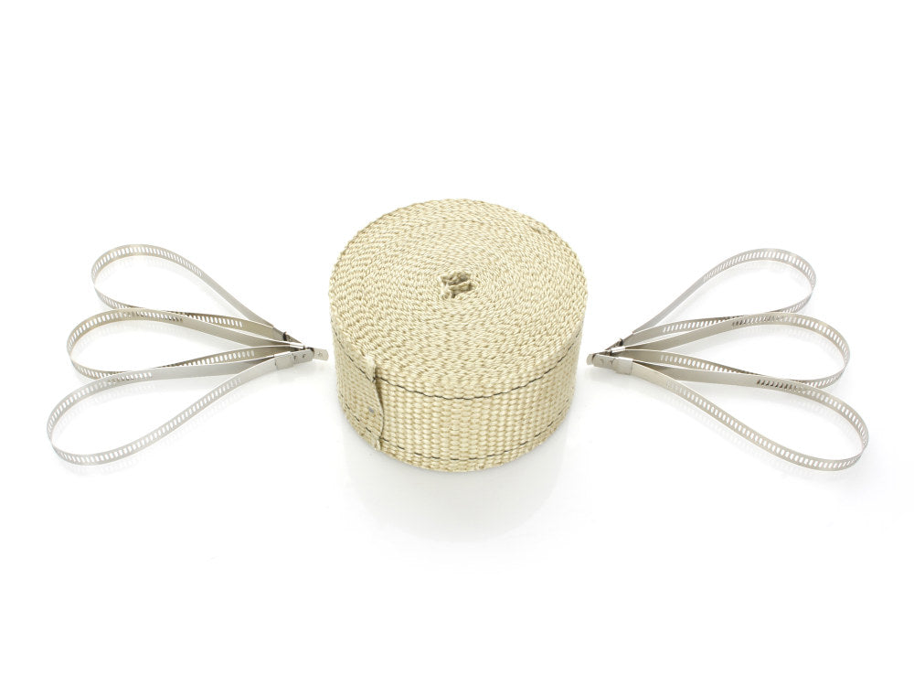 Tan Heat Wrap. 2in. Wide x 25 Foot Roll with Locking Ties. - Design Engineering Inc