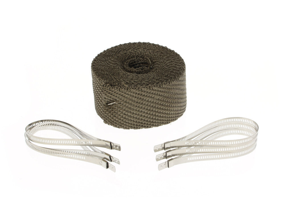 Titanium Heat Wrap. 2in. Wide x 25 Foot Roll with Locking Ties. - Design Engineering Inc