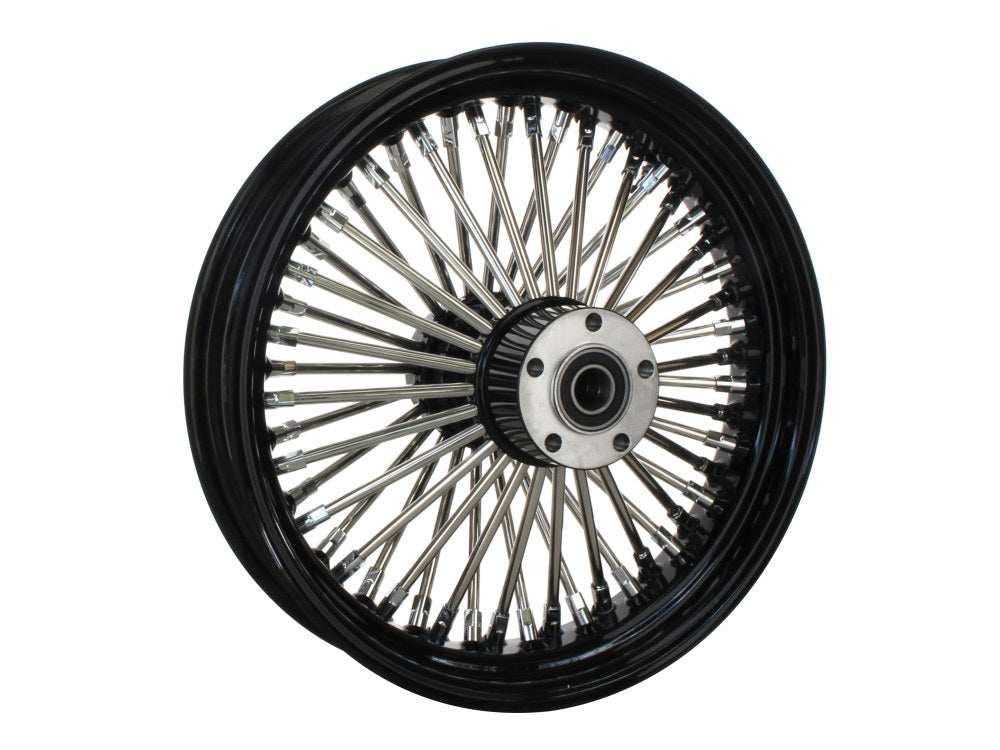 16in. x 3.5in. Mammoth Fat Spoke Rear Wheel - Gloss Black & Chrome. Fits Softail 2000-2007, Dyna 2000-2005, Sportster 2000-2004 & Touring 2000-2001. - DNA Specialty