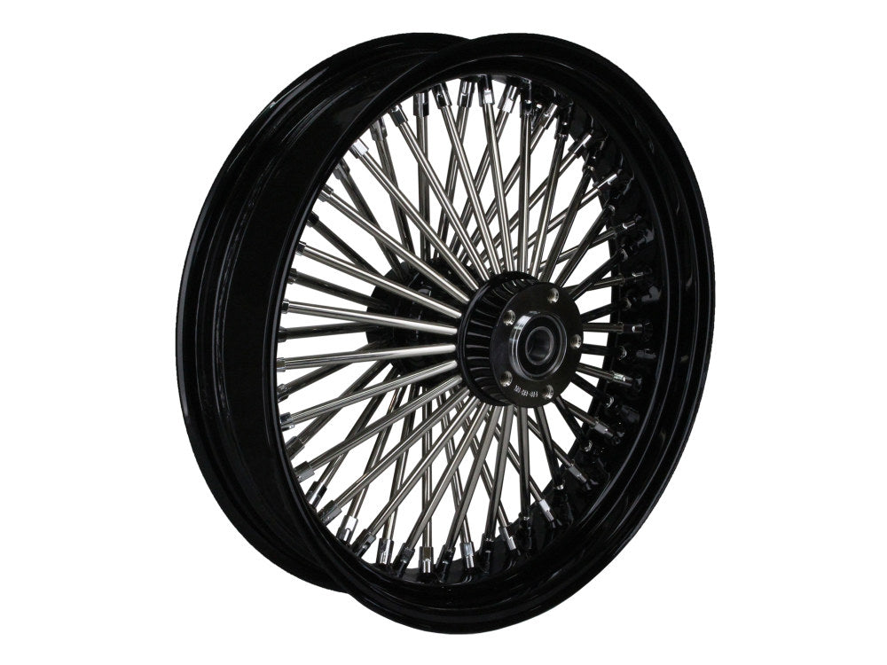 18in. x 4.25in. Mammoth Fat Spoke Rear Wheel - Gloss Black & Chrome. Fits Dyna 2012-2017 & Sportster 2014-2021. - DNA Specialty