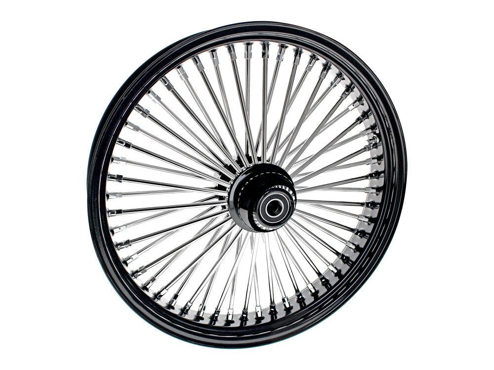 21in. x 3.5in. Mammoth Fat Spoke Front Wheel - Gloss Black & Chrome. Fits Fatboy 2018up - DNA Specialty