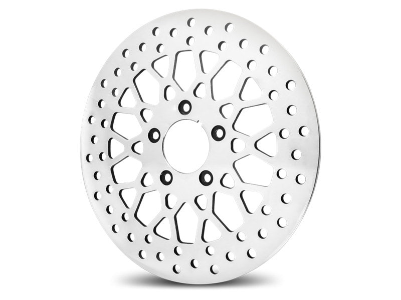 11.5in. Rear Mesh Disc Rotor - Polished. Fits Big Twin 2000up & Sportster 2000-2010 - DNA Specialty