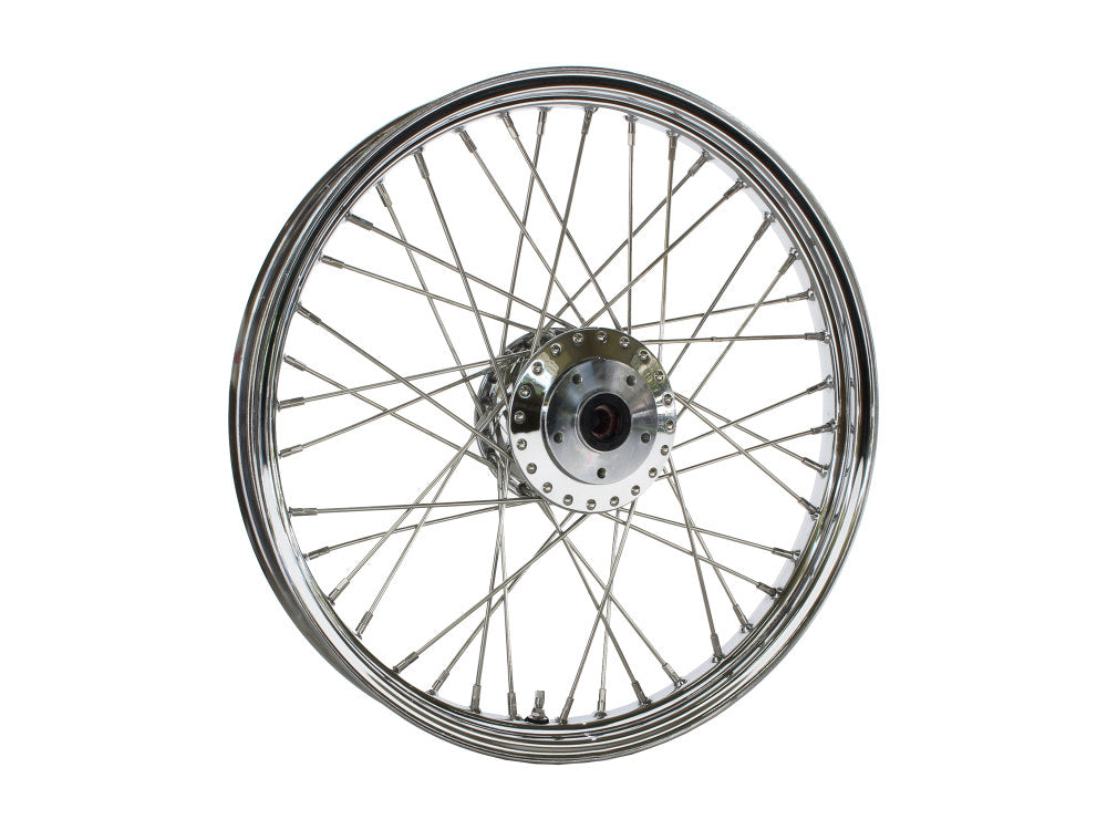 21in. x 2.15in. 40 Spoke Cross Laced Front Wheel - Chrome. Fits FX Softail 2000-2006 & Dyna Wide Glide 2000-2005. - DNA Specialty