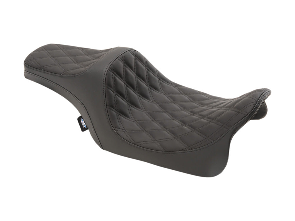 Predator 3 Dual Seat with Black Double Diamond Lattice Stitch. Fits Most Touring 2008-2024 - Drag Specialties