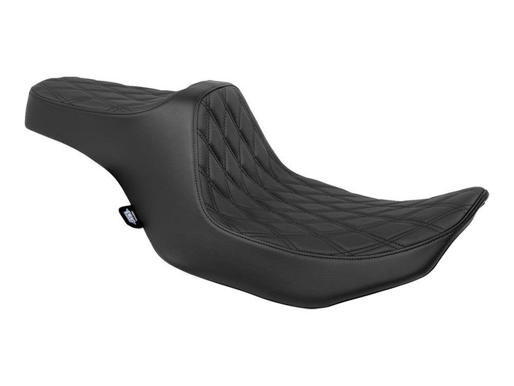 Predator 3 Dual Seat with Black Double Diamond Lattice Stitch. Fits CVO Touring 2023up, Street Glide & Road Glide 2024up, Touring 2025up - Drag Specialties