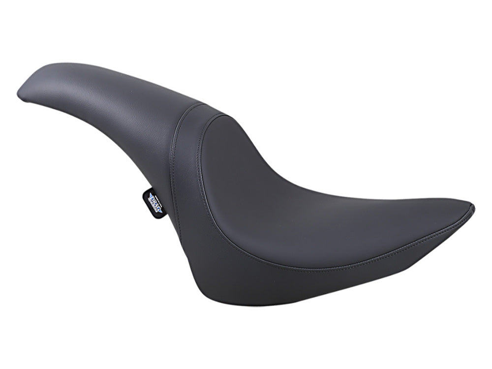 Predator Dual Seat - Smooth Solar Leather Black. Fits Softail 1984-1999. - Drag Specialties