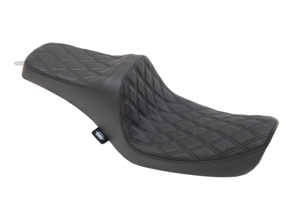 Predator 3 Dual Seat with Black Double Diamond Lattice Stitch. Fits Dyna 1996-2003 - Drag Specialties