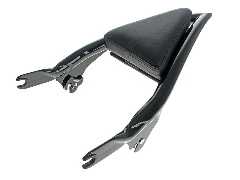 Diamond Stitch Apex Sissy Bar Backrest - Gloss Black. Fits Touring 2009up. - Factory 47 Handlebars