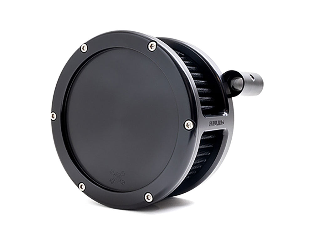 BA Air Cleaner Kit - Black with Solid Cover. Fits Softail 2000-2015, Dyna 1999-2017, Touring 1999-2007 with CV Carb or Cable Operated Delphi EFI - Feuling