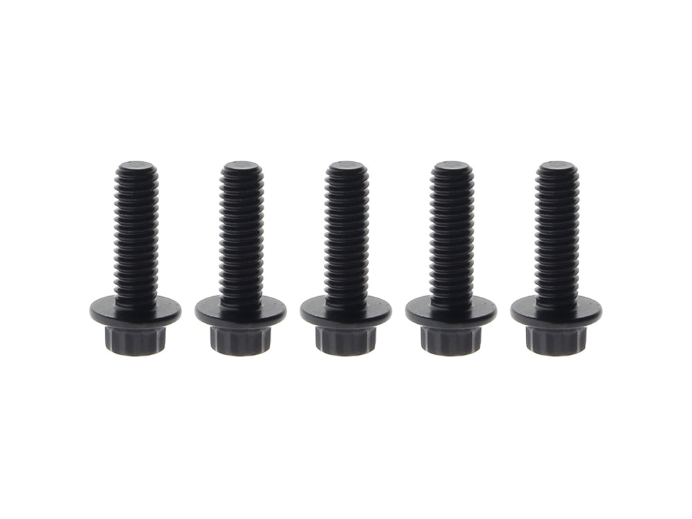 Front Disc Rotor Bolts - Black 12 Point ARP. 5/16in.-18 x 1.0in.. Fits Most HD models 1984up. - Feuling