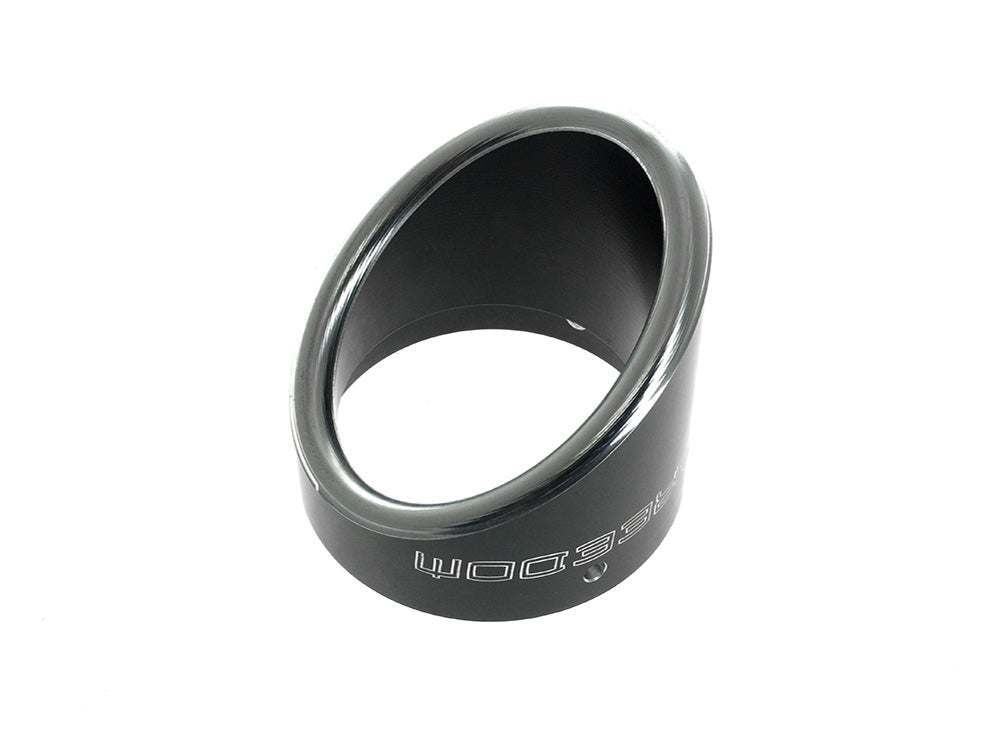 4.5in. Turnout Slash Tip Billet End Cap - Sculpted Black - Freedom Performance Exhaust