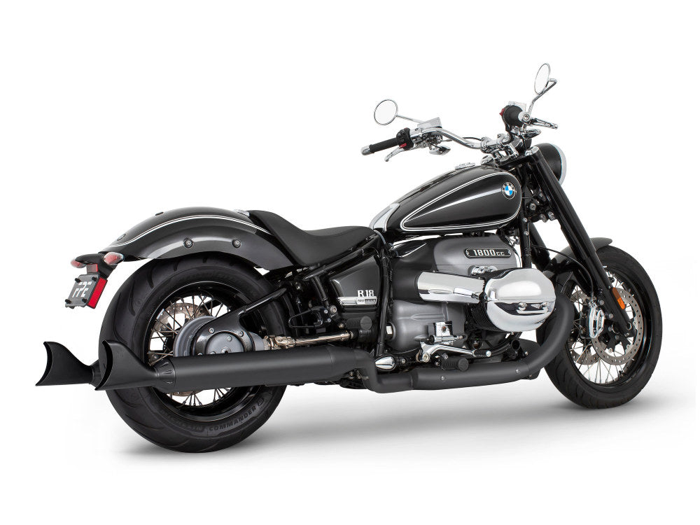 4in. Two-Step Slip-On Mufflers - Black with Sharktail Tips. Fits BMW R-18 2021up. - Freedom Performance Exhaust