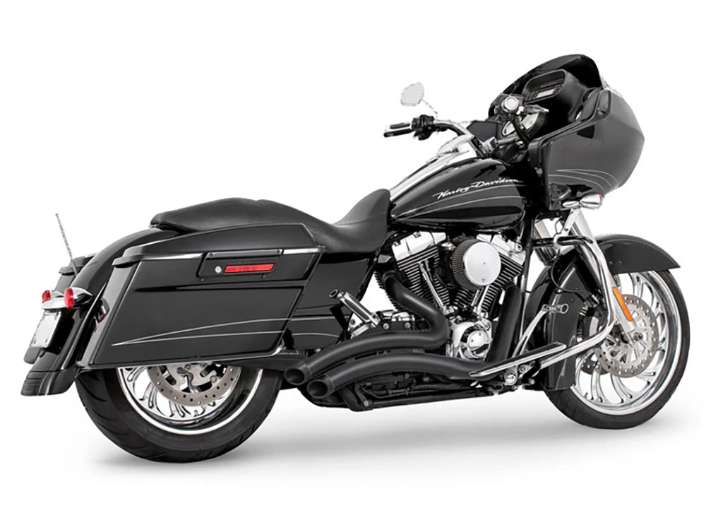 Sharp Curve Radius Exhaust - Black with Black End Caps. Fits Touring 1995-2016 - Freedom Performance Exhaust