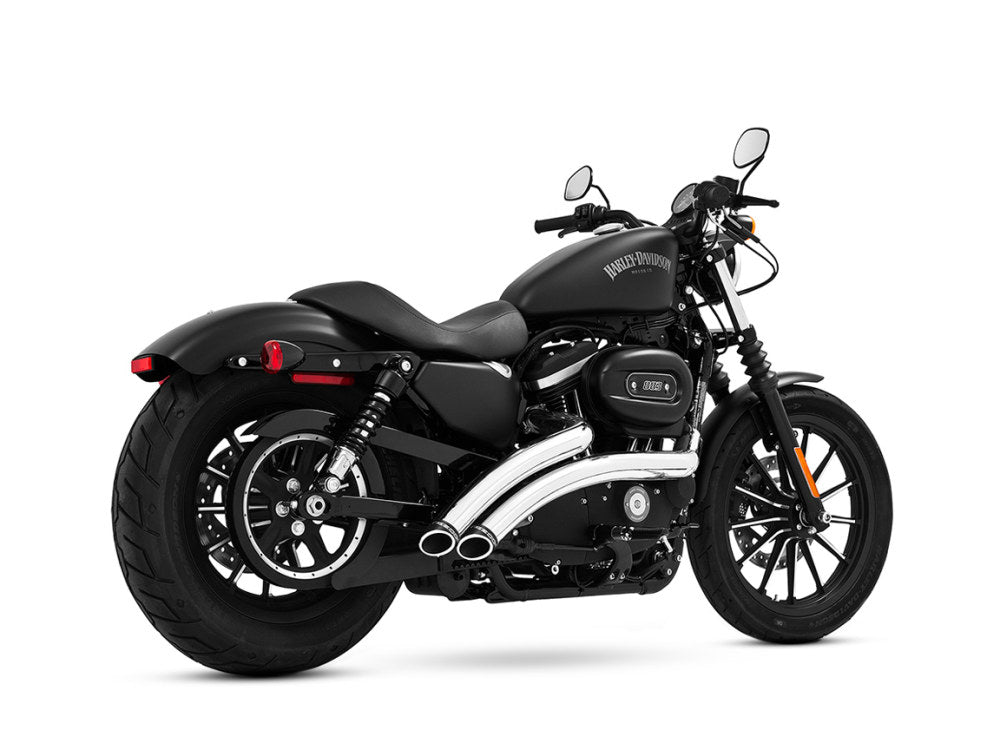 Radical Radius Exhaust - Chrome with Black End Caps. Fits Sportster 1986-2021. - Freedom Performance Exhaust