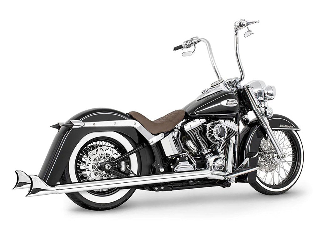 39in. Replacement SharkTail Muffer Set - Chrome. Only Fits Softail 1997-2017 Running Freedom SharkTail Exhaust Systems. - Freedom Performance Exhaust