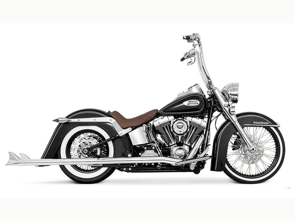 42in. True Dual SharkTail Exhaust - Chrome. Fits Softail 2007-2017 - Freedom Performance Exhaust