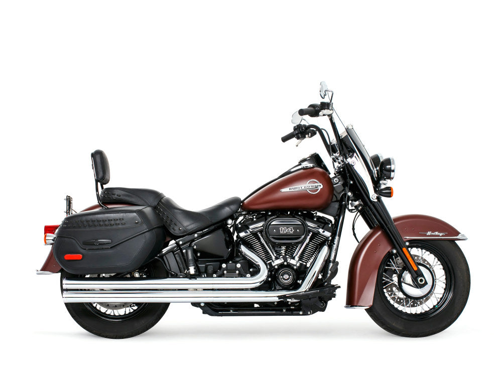 Independence Long Exhaust - Chrome with Chrome End Caps. Fits Softail 2018up. - Freedom Performance Exhaust