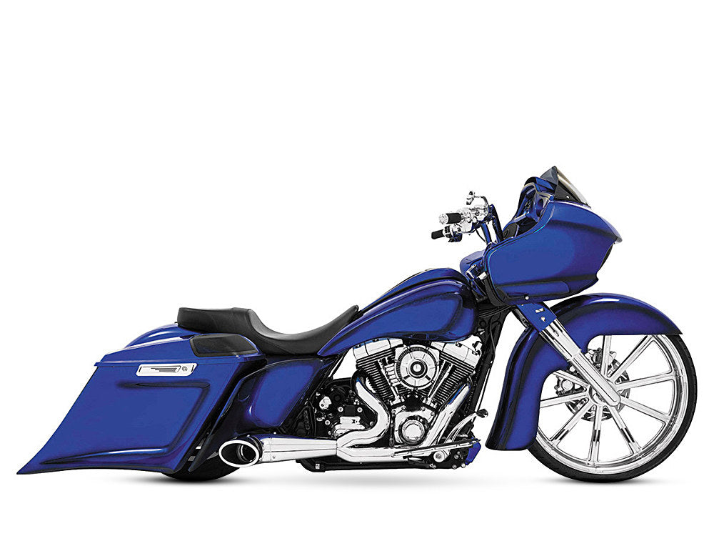 Turnout 2-into-1 Exhaust - Chrome with Black End Cap. Fits Touring 2017up. - Freedom Performance Exhaust