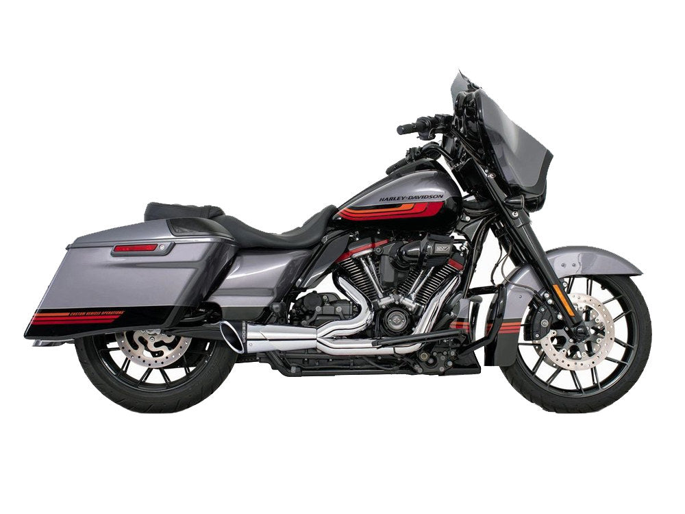 Combat Exhaust - Chrome with Black End Cap. Fits Touring 2017up. - Freedom Performance Exhaust