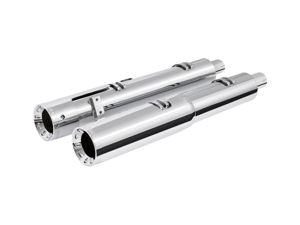 4.5in. Slip-On Mufflers - Chrome with Chrome Straight End Caps. Fits Indian Big Twin 2014up with Hard Saddle Bags. - Freedom Performance Exhaust
