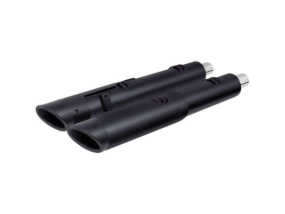 4.5in. Slip-On Mufflers - Black with Black Slash End Caps. Fits Indian Big Twin 2014up with Hard Saddle Bags. - Freedom Performance Exhaust