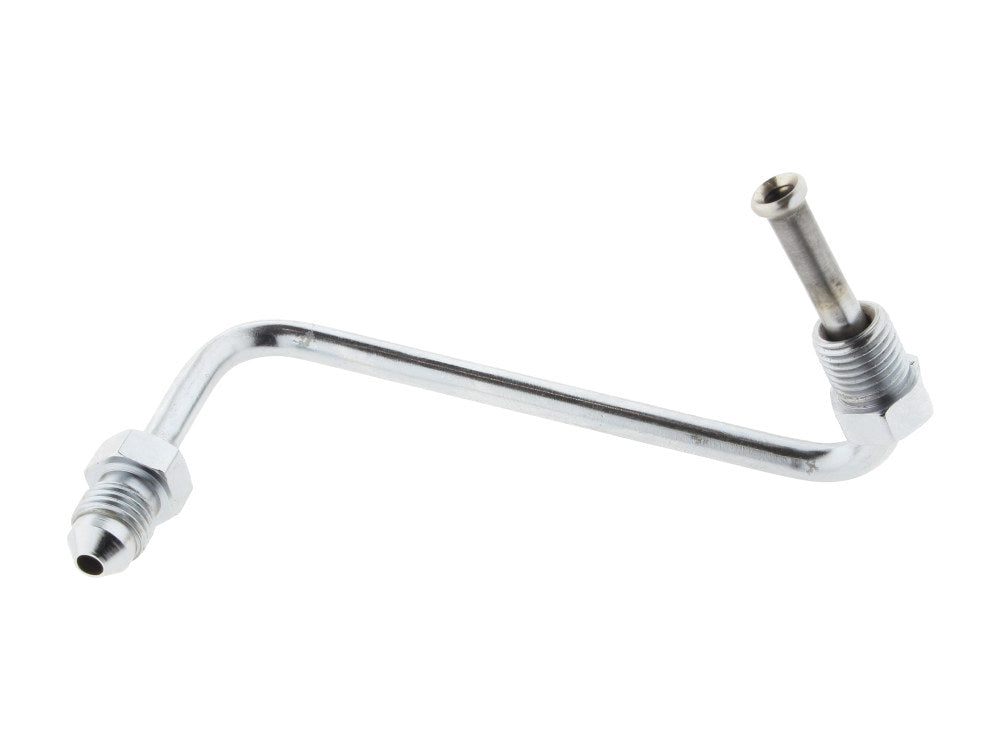 Brake Line S-Bend Adapter. Fits on the Front Triple Tree T-piece when using Braided Brake lines. AN3 Male x 3/8in.-24 Inverted Flare Male. - Goodridge