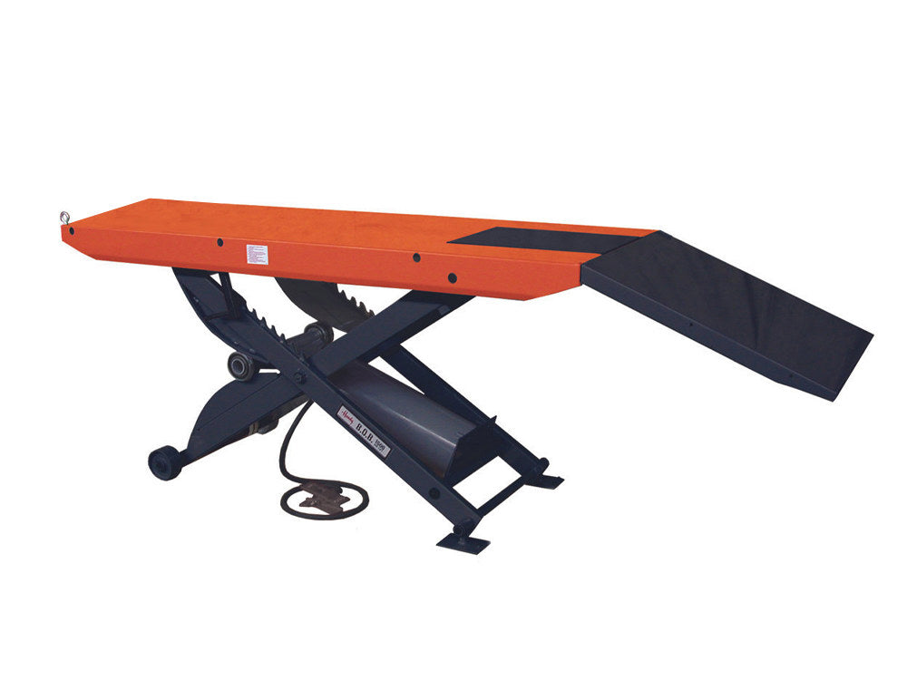 B.O.B. Bike Lift with Lifting Capacity of 1500 lbs & 28in. x 84in. Deck - Orange. - Handy Bike Lifts