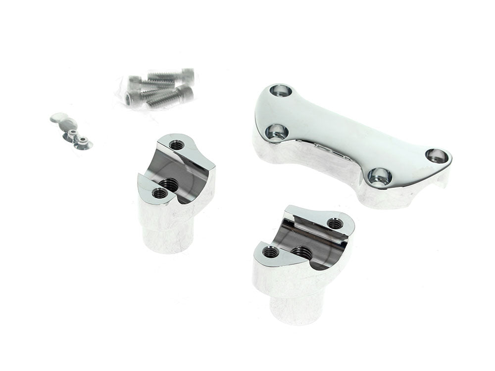 2in. Straight Risers with Top Clamp & Hardware - Chrome. Fits 1in. Handlebar - Rollies Speed Shop