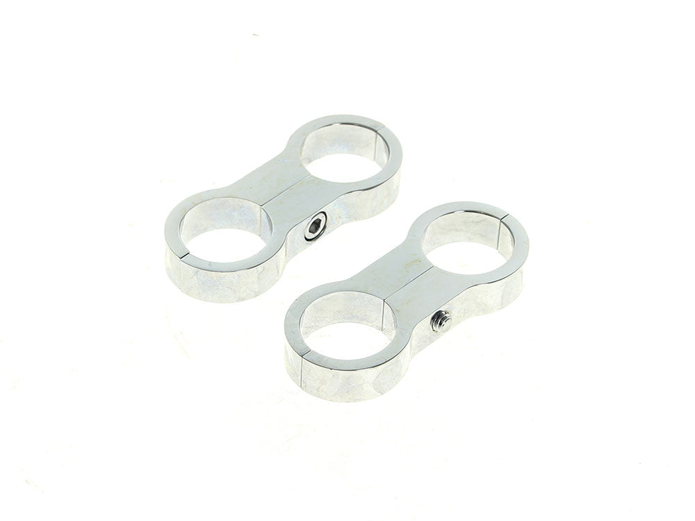 Oil Cooler Standoff Clamps - Chrome. Fits 1-1/8in. Frame - Rollies Speed Shop